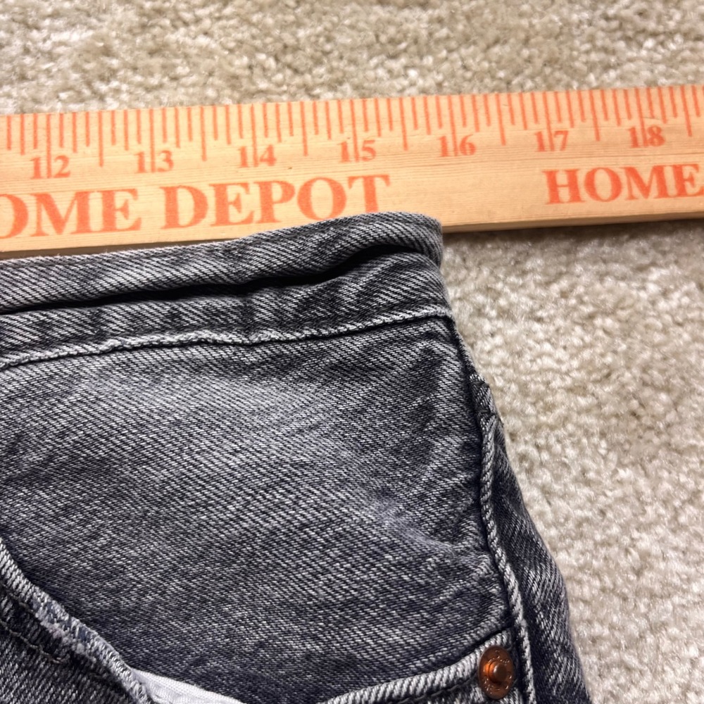 Levis 501 Original Distressed Denim Shorts Faded Black Button Fly Raw Hem 31 - Picture 6 of 6